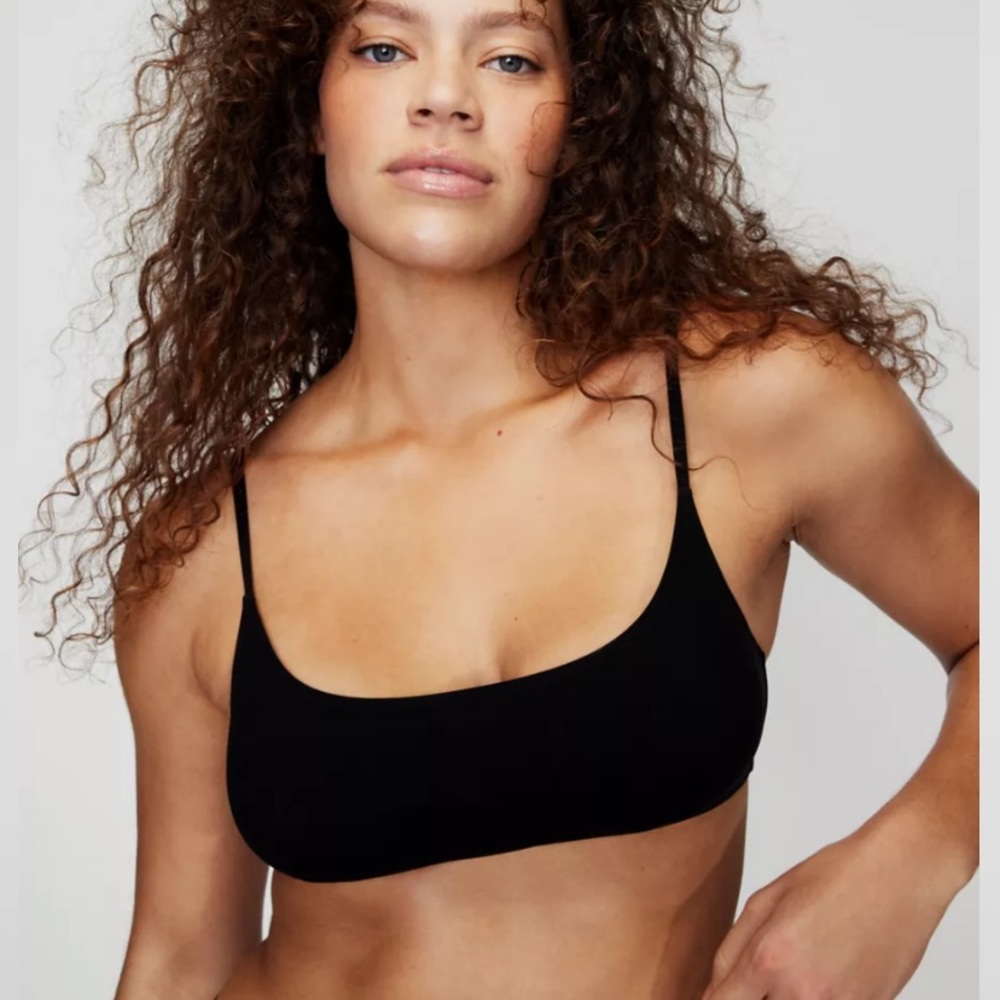 Artizia Babaton Scoop Neck Bikini Top Sz XS Black